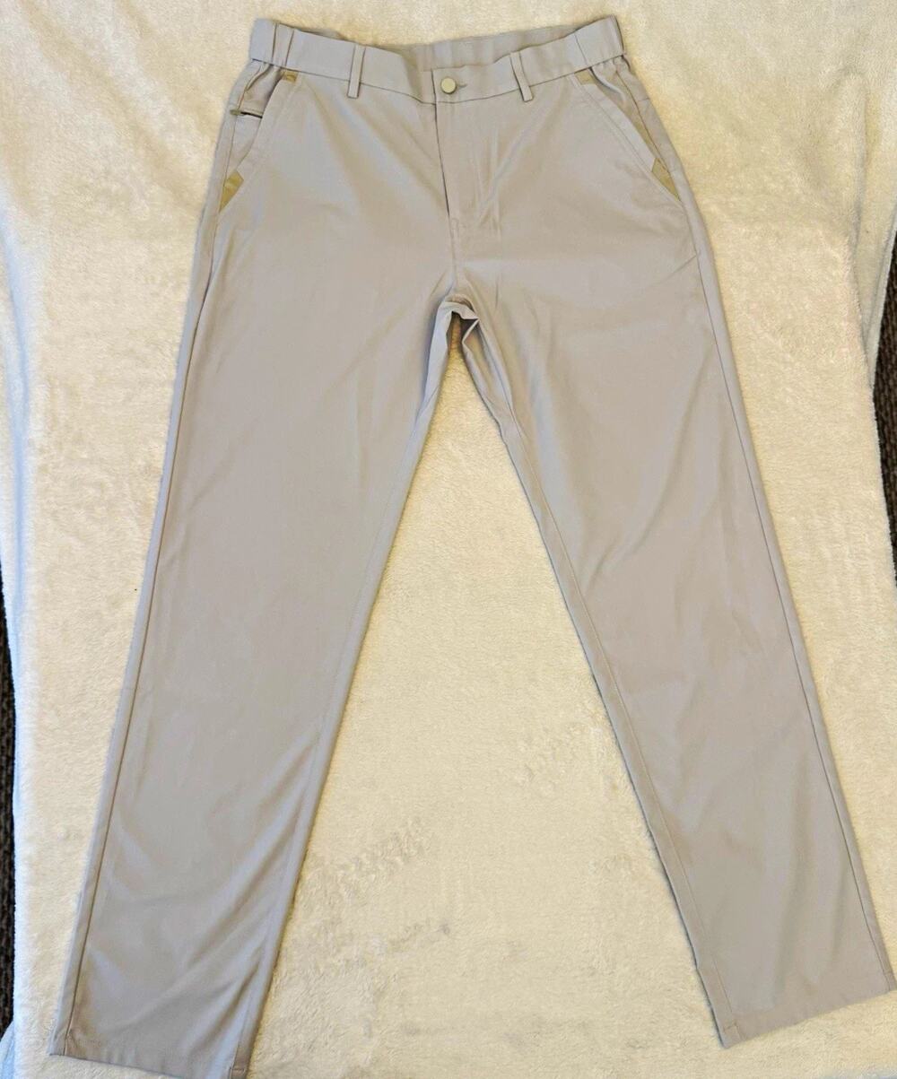 Jack Archer Men's Gray Chino Pants 32W Slim Tapered Flat Front Microfiber